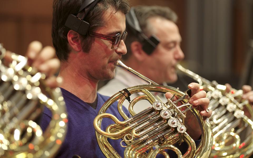Horn player Carsten Williams at Air Studios
