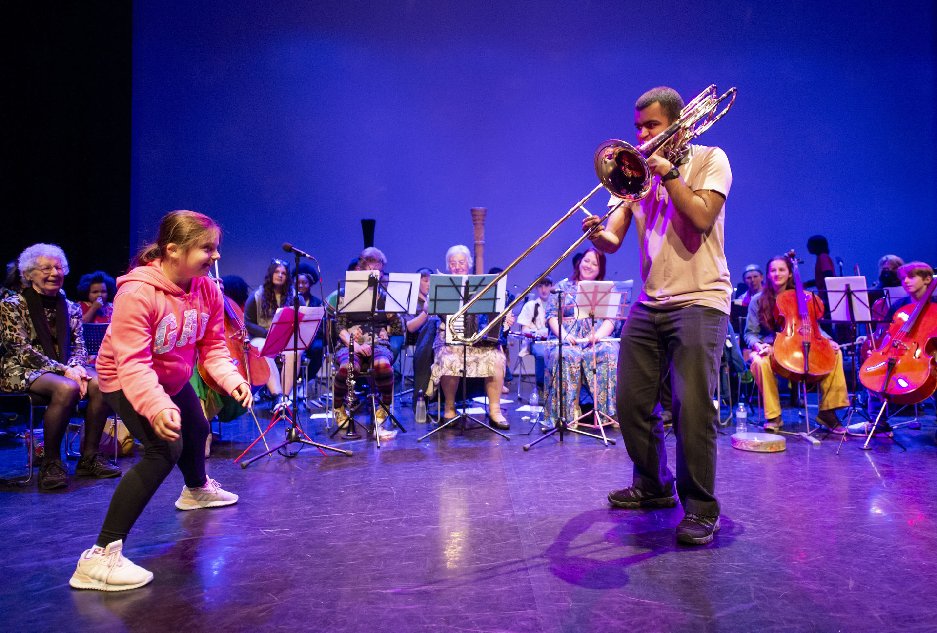 MMSF trombonist performing at Hear and Now